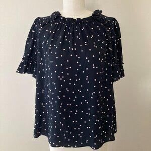 Kate Spade New York - Flowy Polkadot Short-Sleeve Blouse
